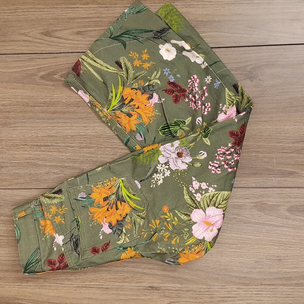 Topshop wide leg‎ floral cropped pants sz 25